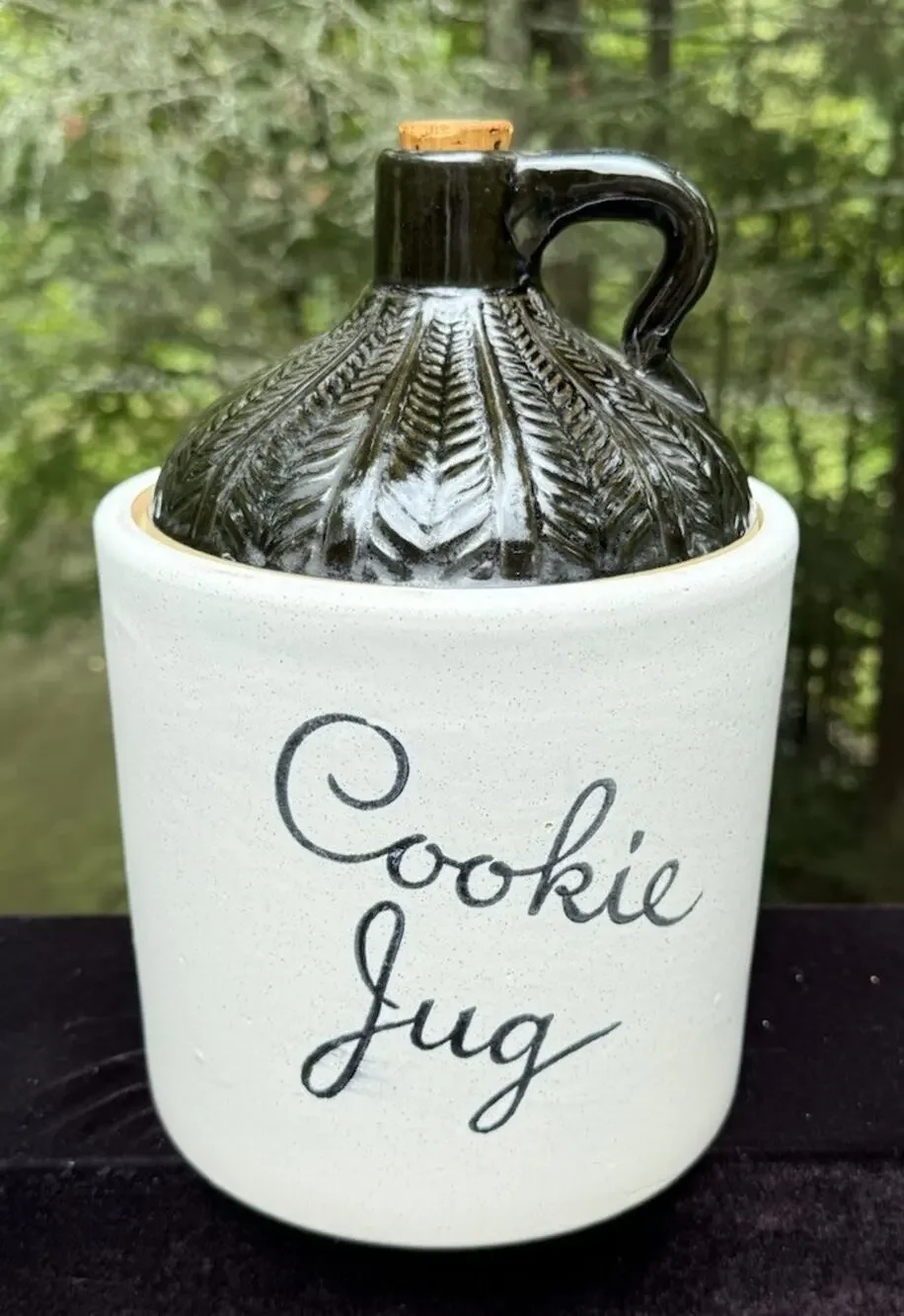 Vintage Ceramic Monmouth Pottery Rustic Primitive Moonshine Jug Cookie Jar 11